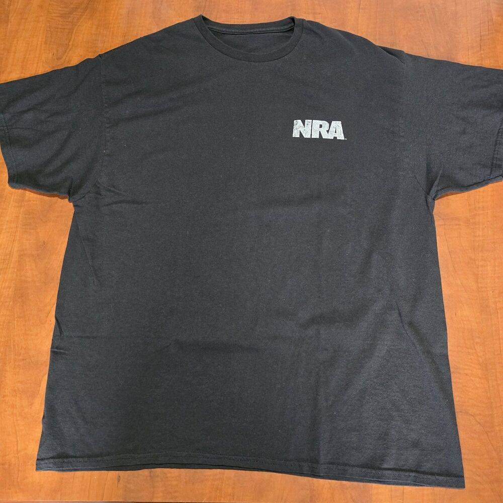 NRA Defending Our 2nd Amendment Whisky Label Graphic Crew Neck Tee 2XL
